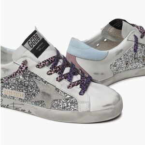 Golden Goose Super Stars leopard shoelaces NIB Retail $560
